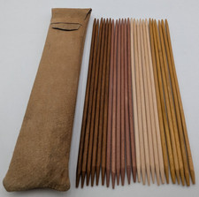 Vintage Knit Picks 10 Double Pointed Needle Set in Leather case 24 pcs