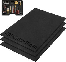 Schaumstoffeinlage Schwarz 405x305x10mm 3 St&uuml;ck Werkzeugschutz Polsterung