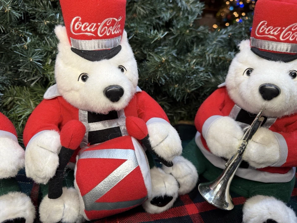 Banda de Marcha Vintage Coca Cola Animada Navidad Beas Polares ~ Juego de 3 ~ PROBADA Foto 3 de 4