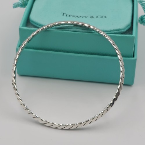 Tiffany & Co. Knife Edge Twist Bangle Bracelet Silver 925 w/Pouch