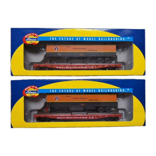 Coche plano Athearn 72444 y 72445 Great Northern 50’ con remolque de 40’ # 60319 60332 | Condition: New