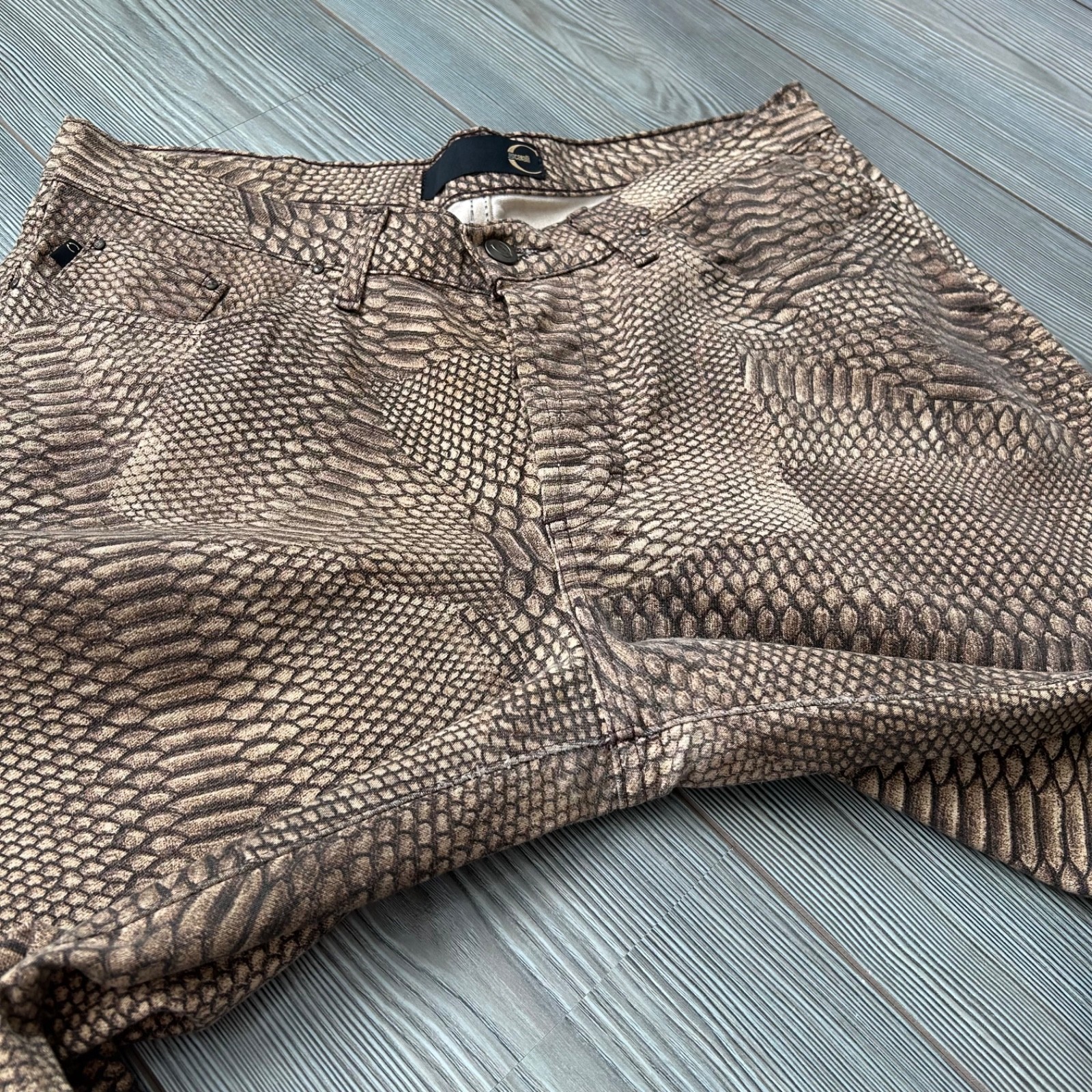 00s Just Cavalli Snakeskin Python Flared Pants 32 - image 15