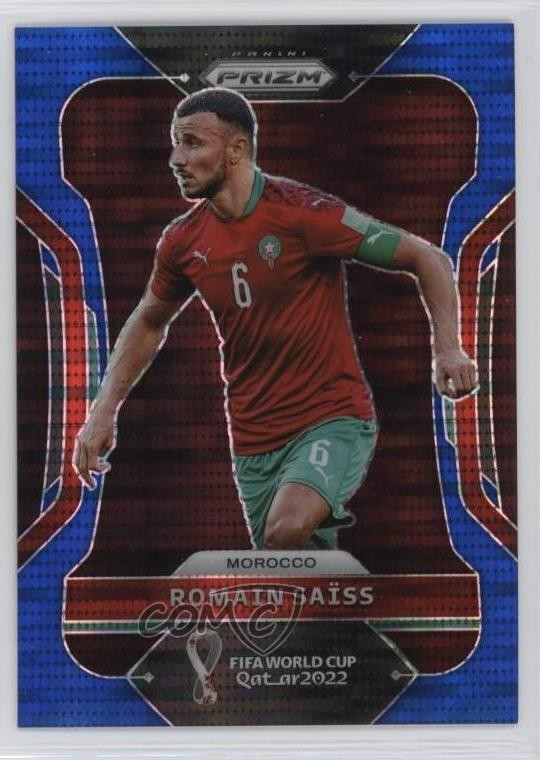 2022 Panini Prizm World Cup Qatar Breakaway Blue 13/49 Romain Saiss #240 gp1