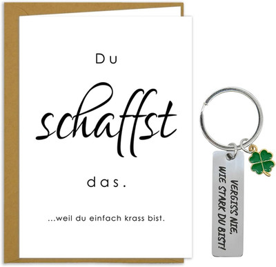 Du schaffst das Geschenke Glücksbringer für Frauen Freund Prüfung Motivationskar