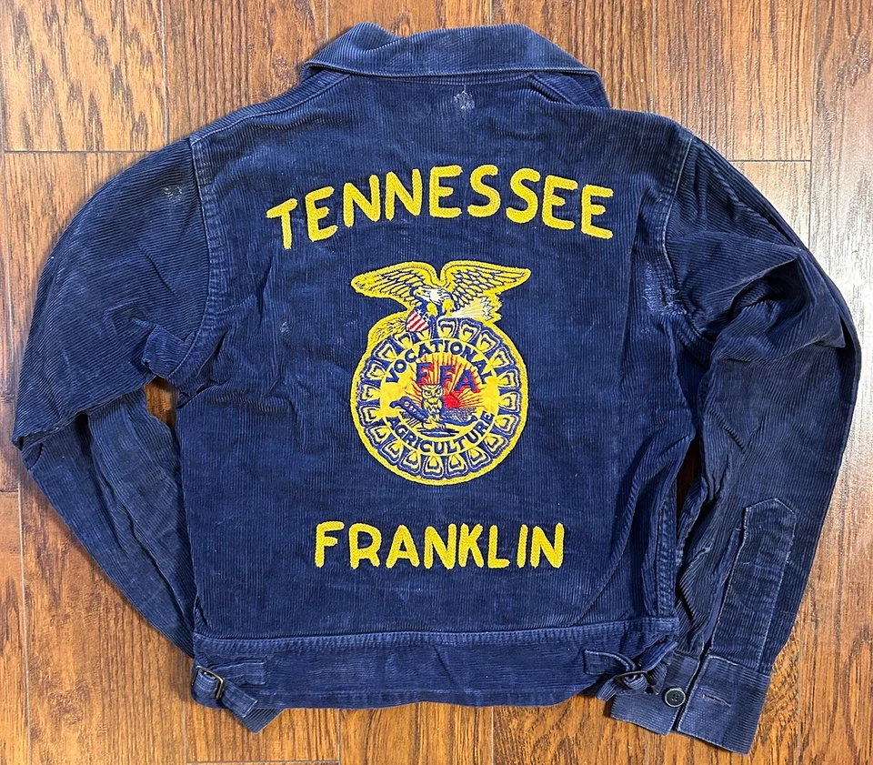 Chaqueta de colección 1968-72 FFA Tennessee Franklin, chaqueta de pana Foto 2 de 4