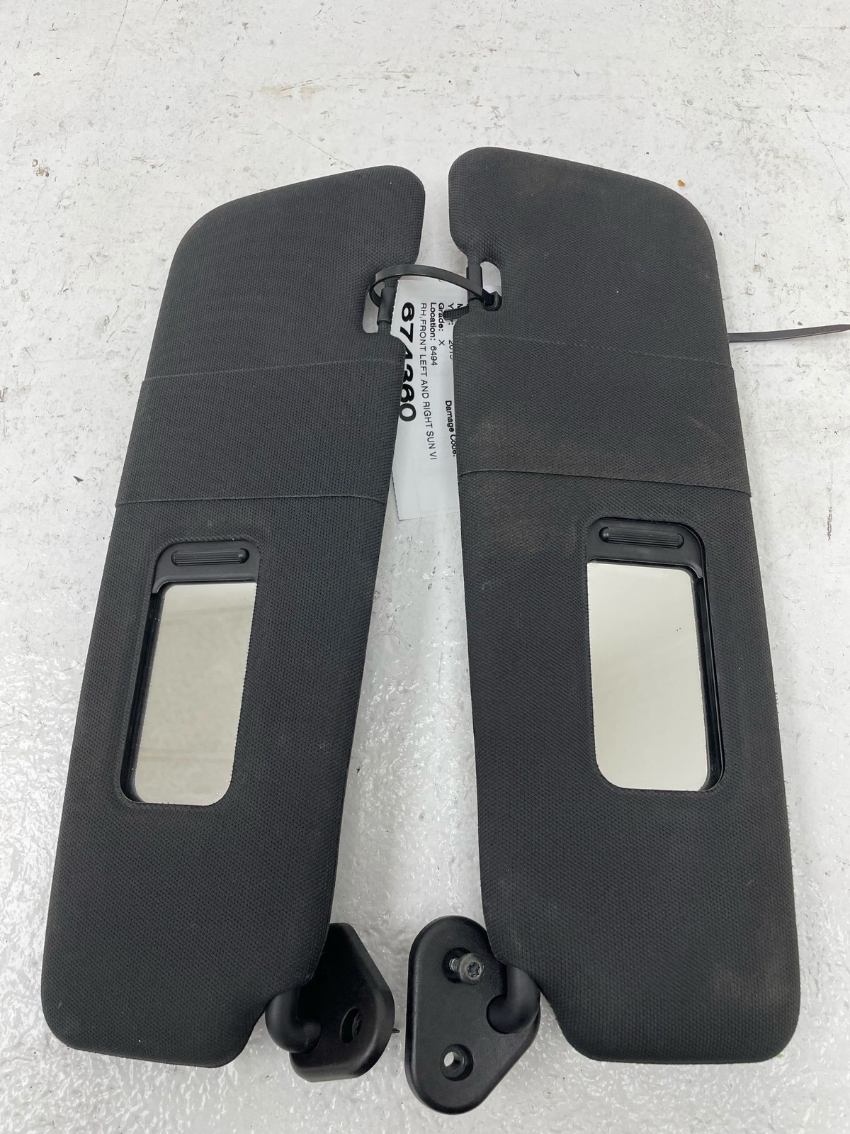 2014-2020 BMW I8 OEM RH FRONT LEFT AND RIGHT SUN VISOR SET (2) BLACK