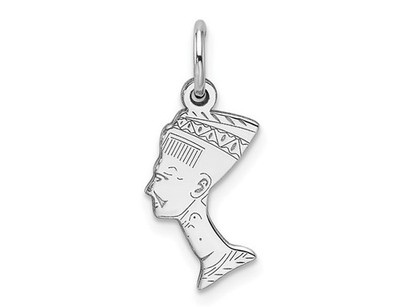10K Weißgold Ägyptische Nofretete Charm Anhänger (OHNE KETTE)