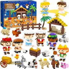 Nativity Advent Calendar 2025 Nativity Set Building Blocks for Kids Christmas...