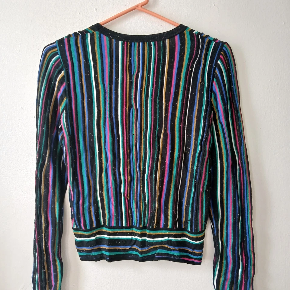 Suéter Diane Von Furstenberg Arisha manga longa listrado tamanho médio - Imagem 3 de 4