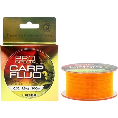 CARP Fluo Monofilament Fishing Line 300m Dia 0.32mm Test 7.5kg Fluorescent Or...