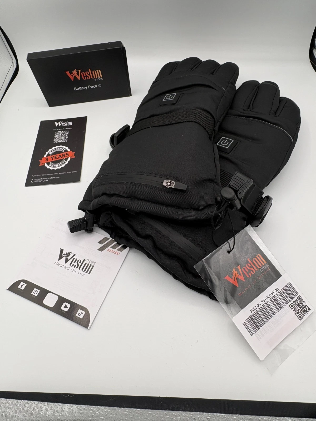 NEW Weston Heated Gloves XL Black Electric Winter Ski Motorcycle Snow Thermal