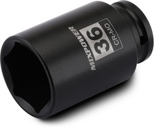36mm Deep Impact Socket - 12 Drive Cr-mo Steel With Black Phosphate Finish 36mm Deep Impact Socket - 12 Drive Cr-mo Steel With Black Phosphate Finish