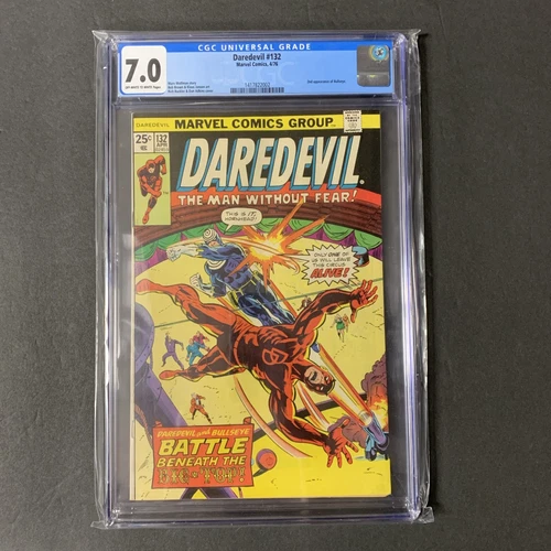 Daredevil #132 CGC Graded 7.0 -1976 Marvel Comics - 2nd Appearance Of Bullseye