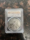 2014 American Silver Eagle MS70 FDOI HOF Frank Thomas Signed Pop 50