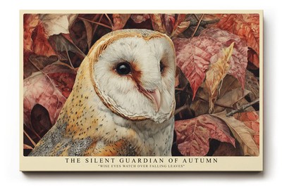 Paul Sinus Wandbild The Silent Guardian of Autumn Wisdom Among Falling Leaves