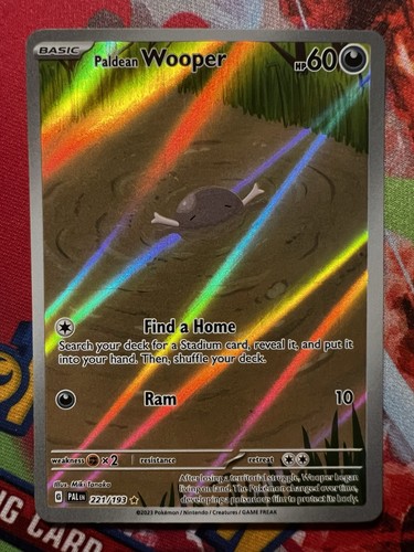 Pokemon Paldean Wooper Holo Card 221/193 Sv02: Paldea Evolved TCG