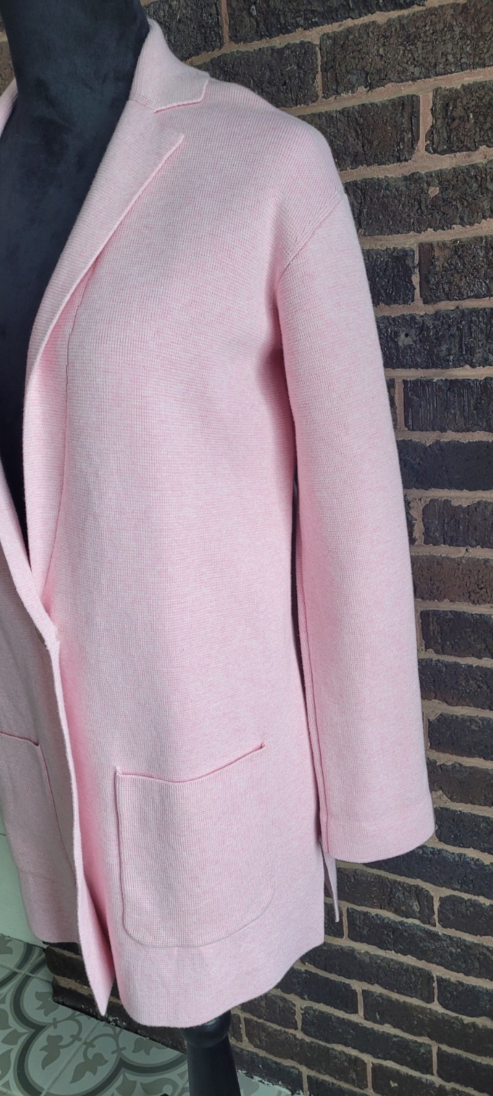 Talbots Pink Longline Patch Pocket Sweater Blazer… - image 5