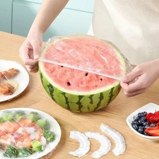 100Pcs Food Cover Disposable Plastic Wrap Elastic Food Covers For Fruit Bowl Cup