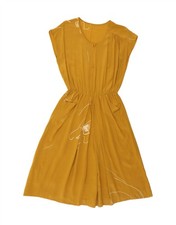 VINTAGE Womens A-Line Dress UK 14 Medium Yellow AH07