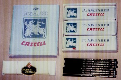 Lot of 56 A. W. Faber Castell 9000 4H Lead Pencils with Metal Cases & Box New