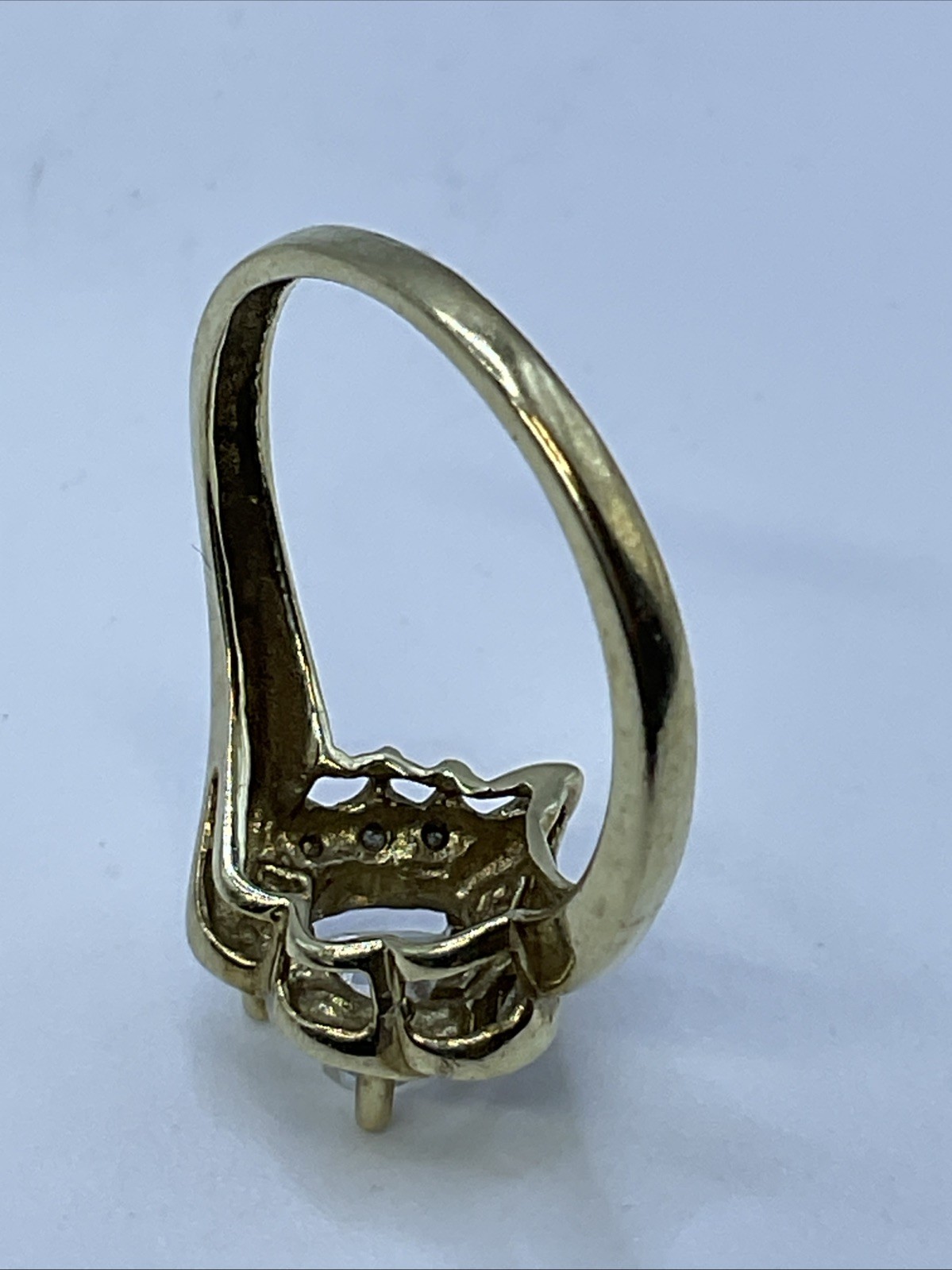 VINTAGE HANDMADE Solid 10K Yellow Ring Mystic CZ … - image 20