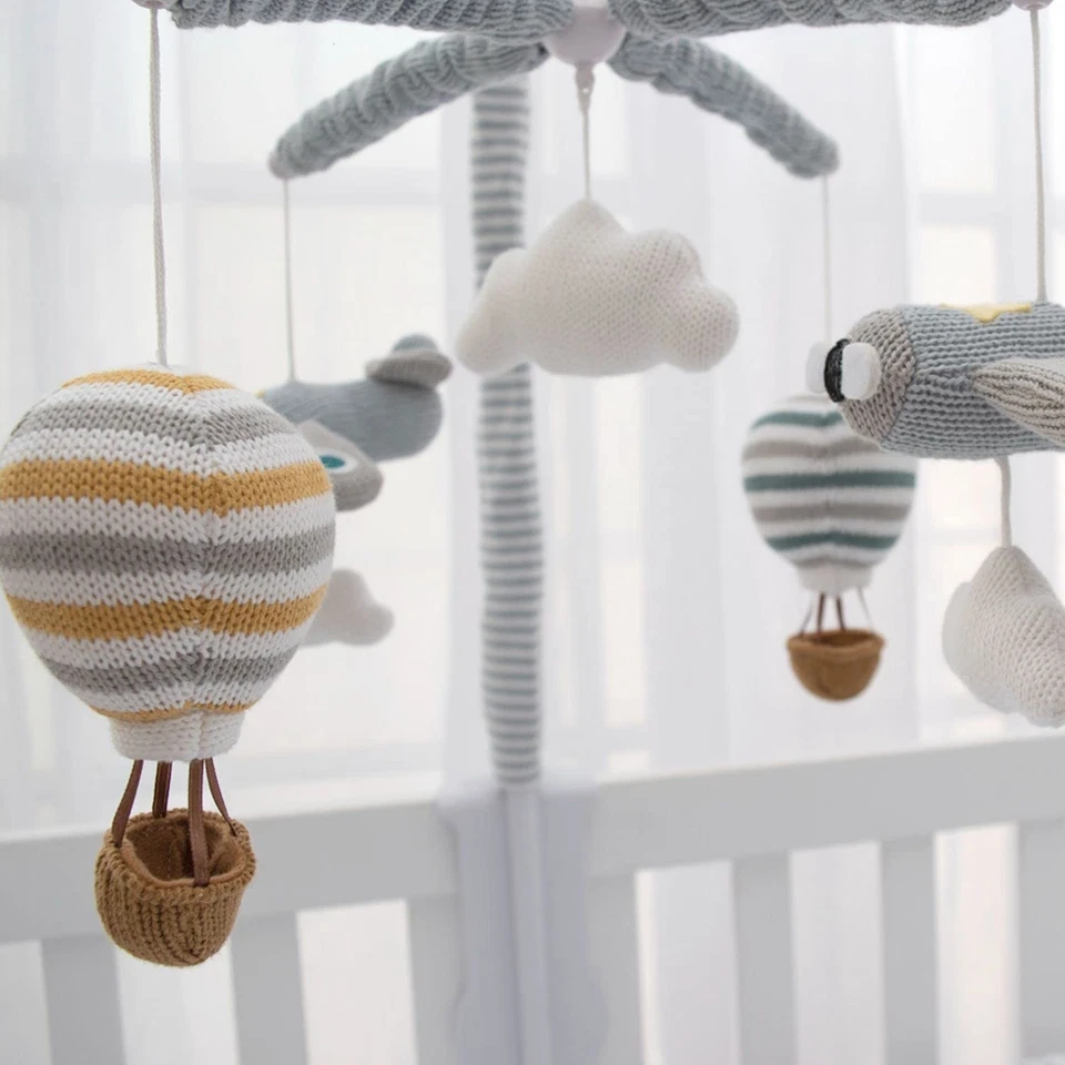Baby Music Mobile - Up & Away Crib Toy, Sky Hot Air Balloon,Clouds Planes, Mu... - Image 4 of 4