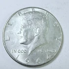 1964 Kennedy Half Dollar 90% Silver Circulated Coin Free Shipping #8839