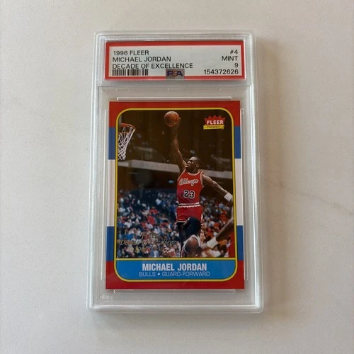 Michael Jordan 1996 Fleer Decade of Excellence Basketball Card #4 Graded PSA 9