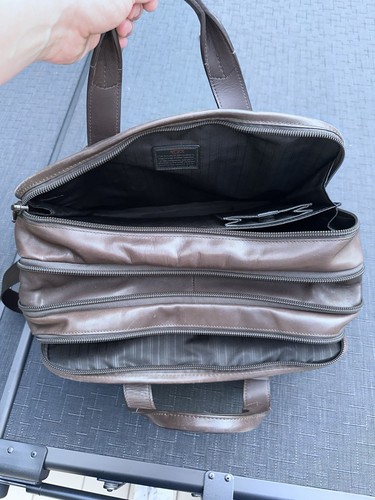 Tumi Alpha 3 Expandable Organizer Laptop Brief (Brown Leather Vintage) - Picture 6 of 9