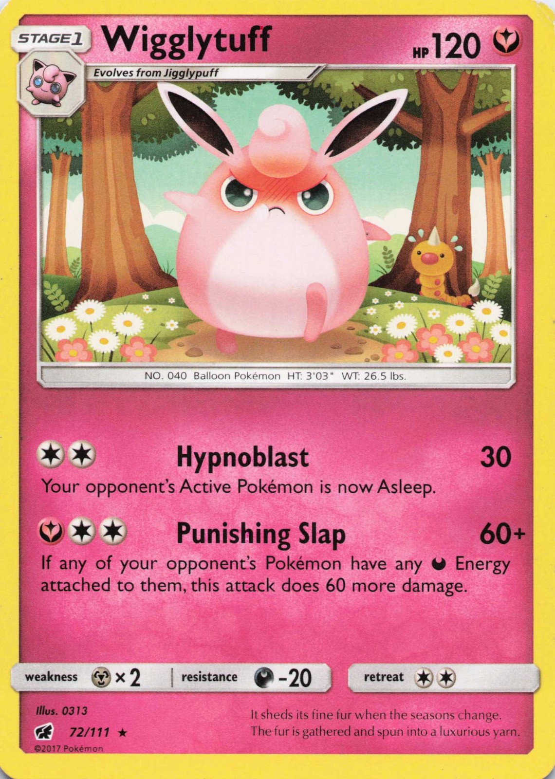 Wigglytuff Rare Normal SM - Crimson Invasion 72/111 LP