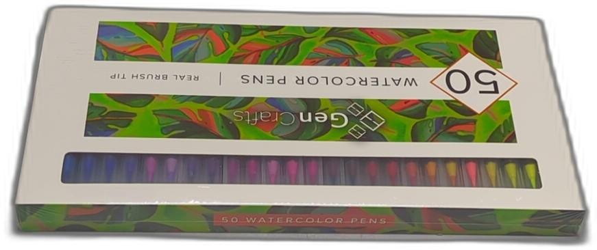 Gencrafts Watercolor Brush Pens &ndash; Set Of 50 Premium Colors &ndash; Real Brush Tips