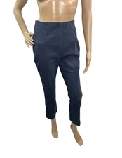 Loft Women’s Size 4 Side Zipper High Waist Blue  Ankle Crop Straight Leg Pants