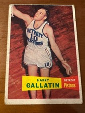 1957-58 Topps Basketball Harry Gallatin Card #62 Rookie RC Detroit Pistons
