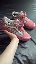VANS Old Skool Low Top Lace-Up Sneakers Pink Multicolor Tweed Pattern