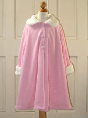 Girls  Holiday Dress Coat, Pink/White , Size: 3/4 ( 3-4 years)