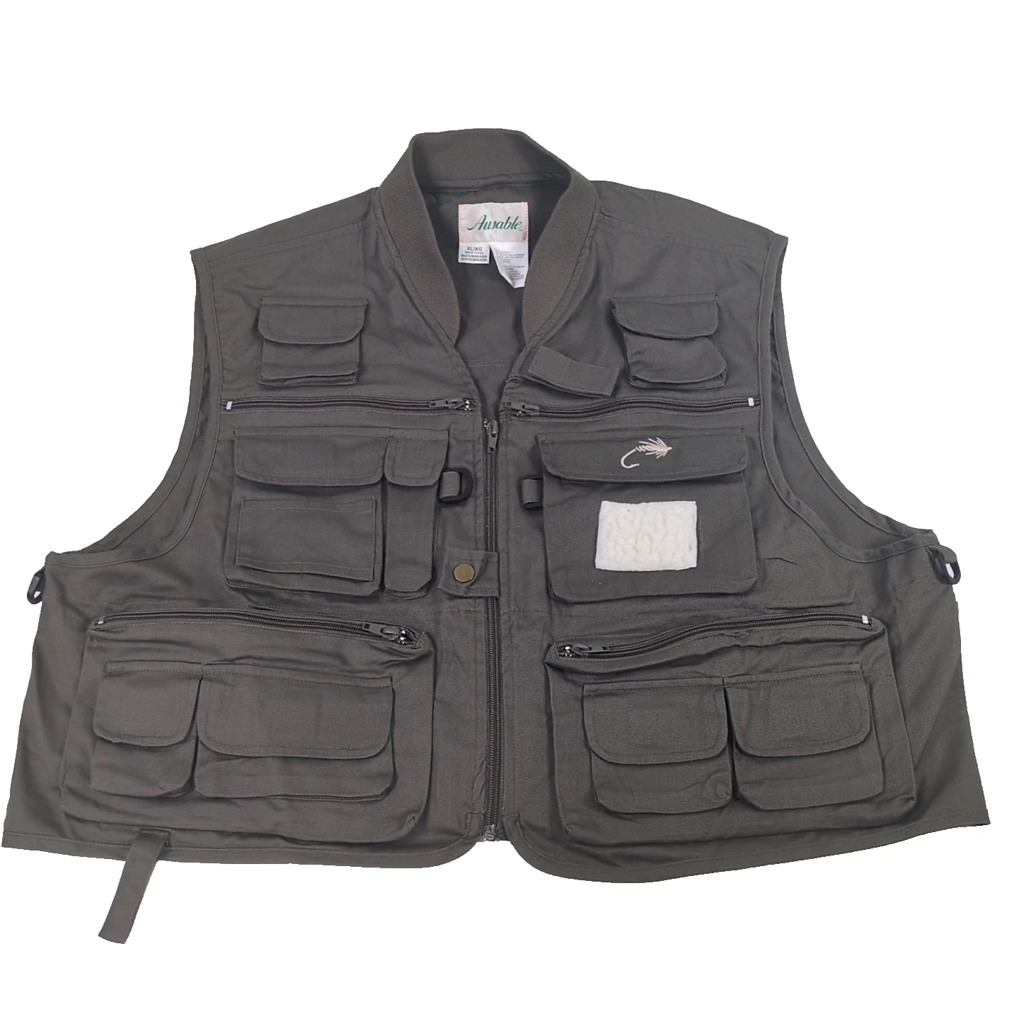 AUSABLE Fly Fishing Vest - XL - Green - 25 Pockets of all sizes - Photography