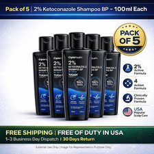 5 BOTTLE 2% Keto conazole Anti Dandruff Shampoo-100 ml Buy 3 Get 2 Free Ship