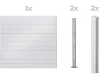 Zaun Set Alberts Palitio Zum Aufschrauben ProfilhöHe 15 Cm 2 M X 180 Cm WeißAlu