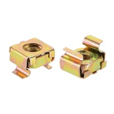 M6 Cage Nuts for Server Rack Cabinet Carbon Steel Yellow Zinc Plated 50 Pcs