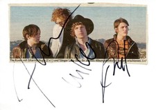 INDIE ROCK BAND The Kooks autograph, signed card - with magazine picture