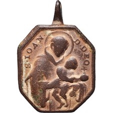 ANTIQUE ST JOHN OF GOD OH MEDAL OLD  18TH CENTURY VIRGIN OF BETHLEHEM MEDALLION