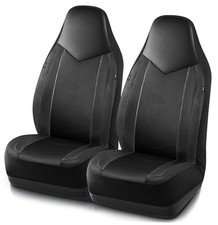 Leather Car Seat Covers, Sports Carbon Fiber  Mesh Design, Two Front Black