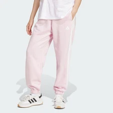 adidas women Essentials 3-Stripes Fleece Loose-Fit Pants