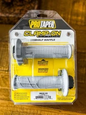 ProTaper Clamp-On Half Waffle Grip System Gray/Gray | 021669 MX Dirt Bike | NEW