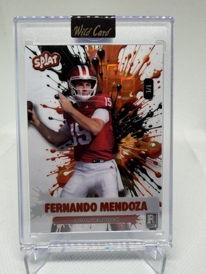 Fernando Mendoza 1/1 Wild Card Splat 2026 Rookie QB #15 RC Orange Black Pandora