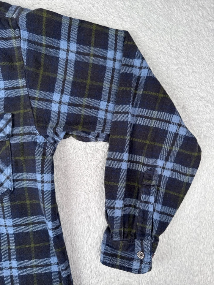 Moose Creek Shirt Men Large Tall Blue Green Flannel Plaid Button Up 100% Cotton - Image 2 of 4