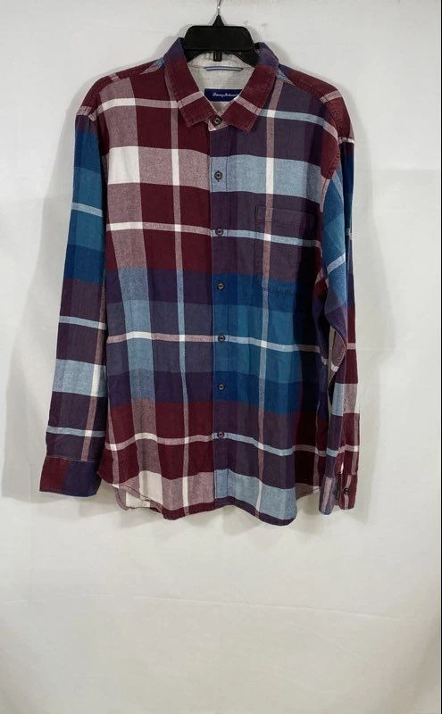 Tommy Bahama Men's Multicolor Plaid Long Sleeve Cotton Button Up Shirt NWT