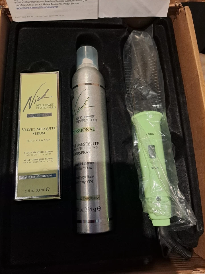 Nick Chavez Glätteisen und Lockenstab, + Haarspray, und Serum alles neu