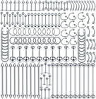 55-150PCS Body Piercing Jewelry Lot 14G 16G 20G Stainless Steel Nose Lip Tongue