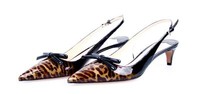 Prada Lackleder Slingback Leopard Pumps Sandalen Schuhe 1I986F Neu - 37